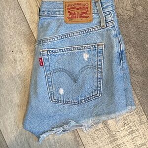 Levi's Light Blue Distressed Jean Shorts
